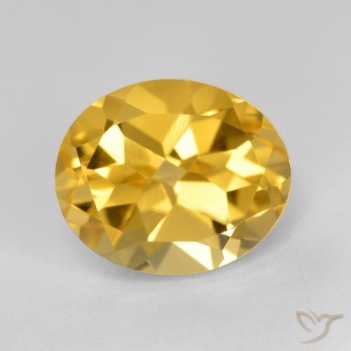 3.81ct 天然 ミディアムゴールデン シトリン, 楕円形, VVS