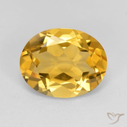3.58ct 天然 ミディアムゴールデン シトリン, 楕円形, VVS