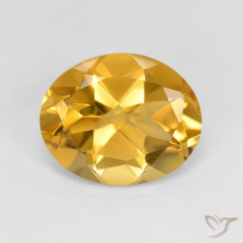 3.18ct 天然 ミディアムダークゴールデン シトリン, 楕円形, VVS-VS