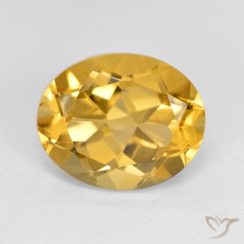 3.61ct 天然 濃いゴールデンオレンジ シトリン, 楕円形, VVS