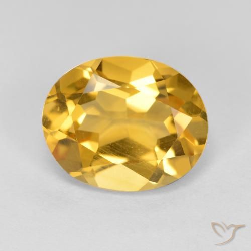 3.32ct 天然 濃いゴールデンオレンジ シトリン, 楕円形, VVS-VS