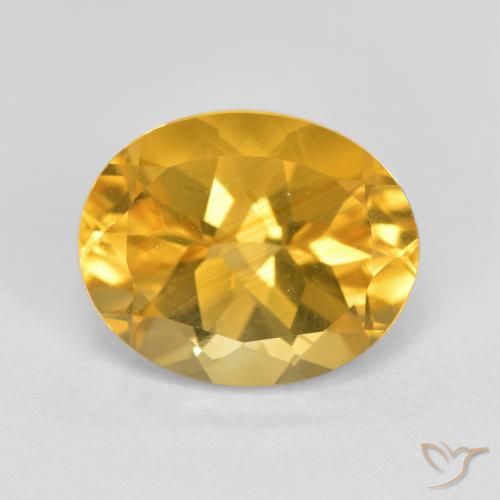 3.66ct 天然 ミディアムダークゴールデン シトリン, 楕円形, VVS-VS