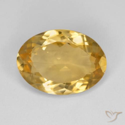 4.12ct 天然 濃いゴールデンオレンジ シトリン, 楕円形, VS
