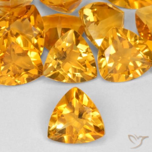1.00ct 天然 濃いオレンジゴールド シトリン, トリリオン, VVS-VS