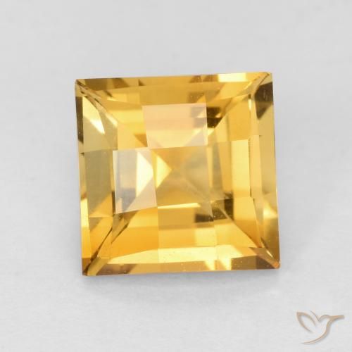 1.72ct 天然 ミディアムゴールデン シトリン, 四角形, VVS