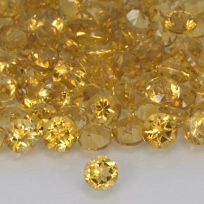 0.17カラットの天然ゴールドオレンジシトリン、ラウンドカット、VVS-VS