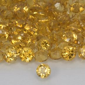 0.17カラットの天然ゴールドオレンジシトリン、ラウンドカット、VVS-VS