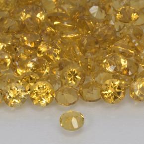 0.17カラットの天然ゴールドオレンジシトリン、ラウンドカット、VVS-VS