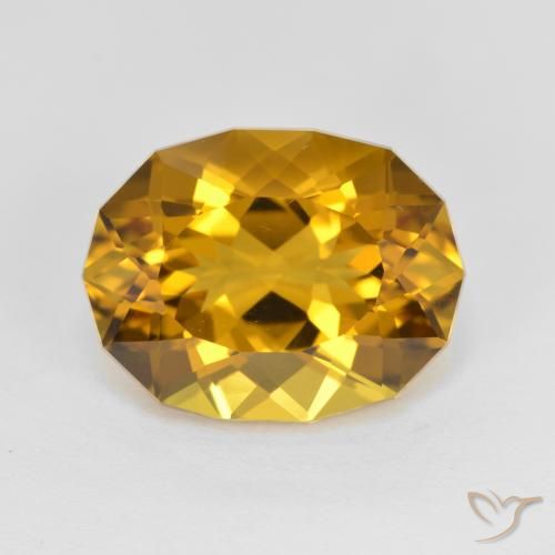 5.48ct 天然 茶色がかったゴールド シトリン, ファンシー, VVS