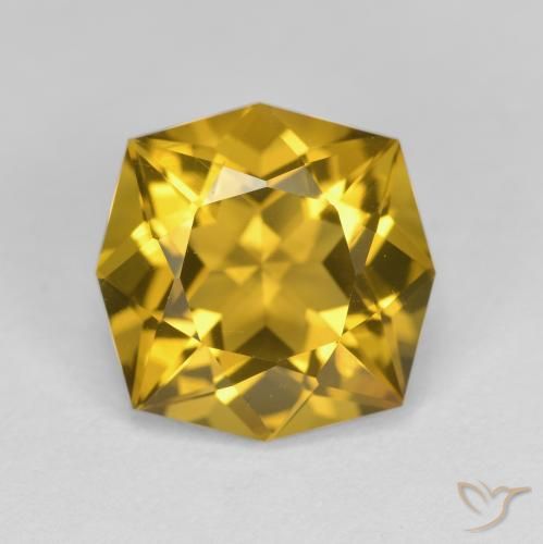 4.09ct 天然 ゴールドオレンジ シトリン, エメラルドカット, VVS