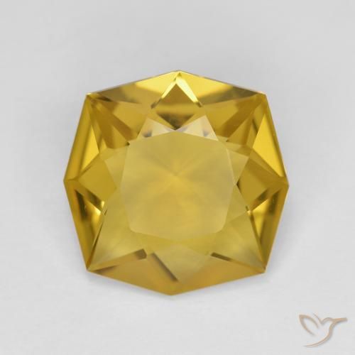 3.55ct 天然 ミディアムゴールド シトリン, エメラルドカット, VVS