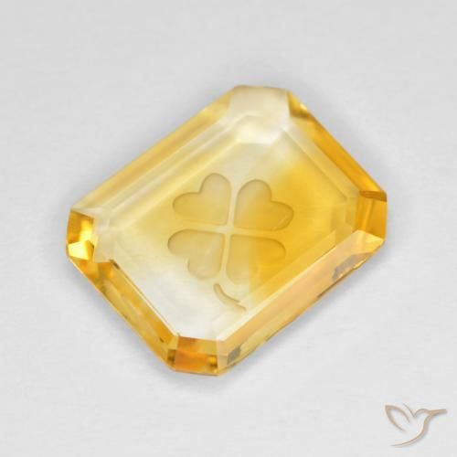 2.72ct 天然 ミディアムゴールデン シトリン, エメラルドカット, 透明