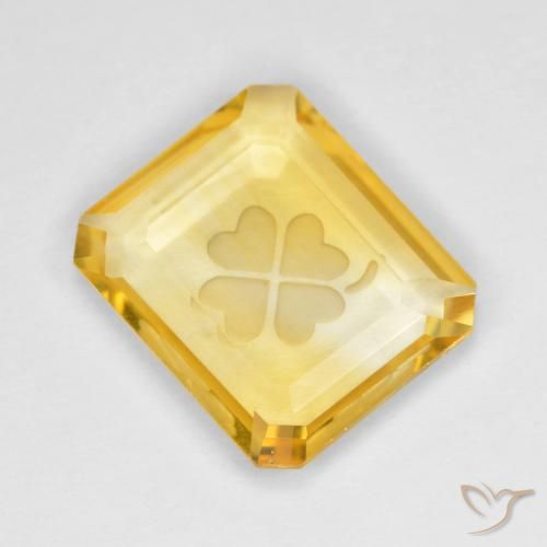 3.23ct 天然 ゴールド シトリン, エメラルドカット, 透明