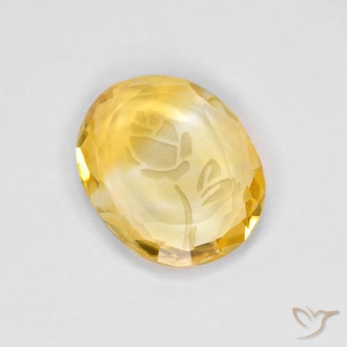 1.51ct 天然 ミディアムゴールド シトリン, 楕円形, 透明