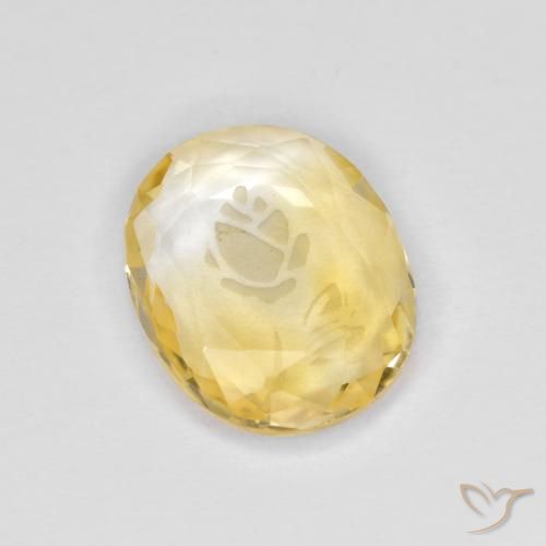 1.59ct 天然 明るいゴールド シトリン, 楕円形, 透明
