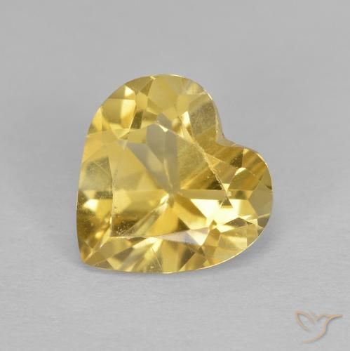 1.00ct 天然 ゴールド シトリン, 心臓, VS