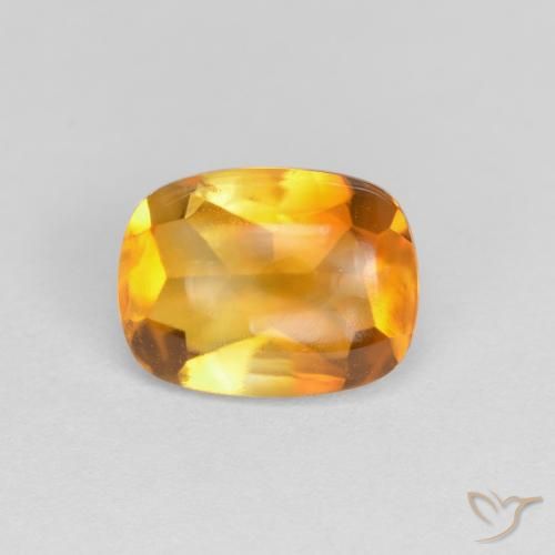 1.39ct 天然 ゴールド シトリン, クッション, 透明