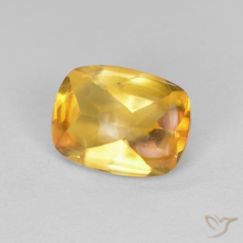 1.26ct 天然 ダークゴールデン シトリン, クッション, 透明
