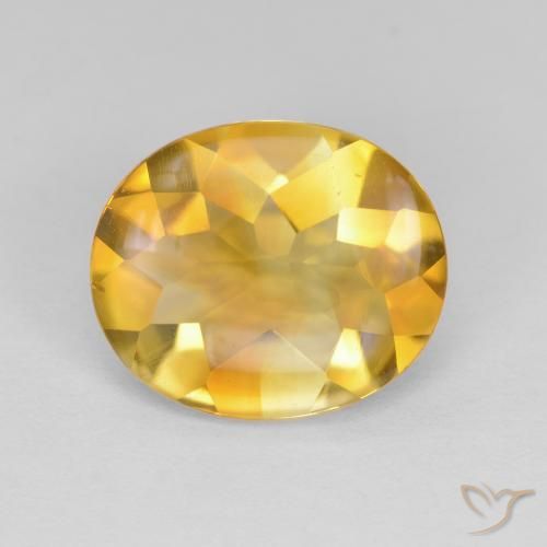 3.81ct 天然 濃いゴールデンオレンジ シトリン, 楕円形, 透明