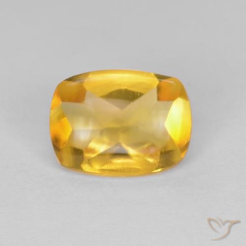 1.25ct 天然 ミディアムゴールデン シトリン, クッション, 透明
