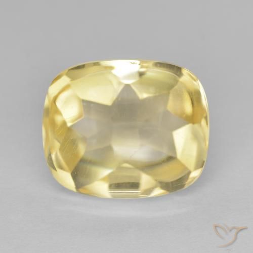 6.69ct 天然 ゴールド シトリン, クッション, 透明