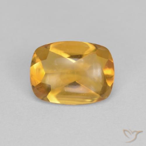 1.36ct 天然 ミディアムオレンジ シトリン, クッション, 透明