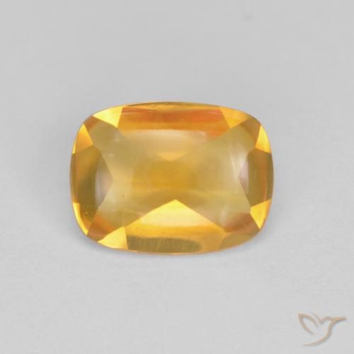 1.15ct 天然 濃いゴールデンオレンジ シトリン, クッション, 透明