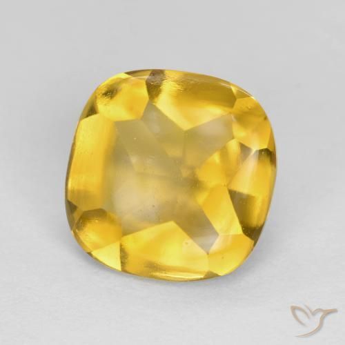 3.40ct 天然 ゴールド シトリン, クッション, 透明