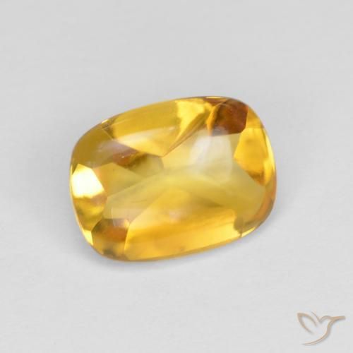 1.28ct 天然 ゴールド シトリン, クッション, 透明
