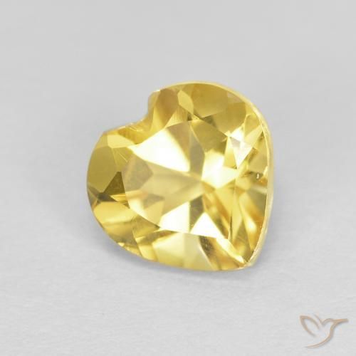 0.78ct 天然 ミディアムイエロー シトリン, 心臓, VVS-VS