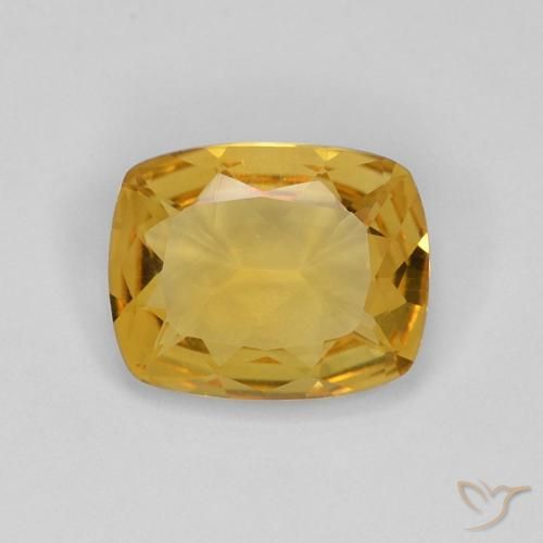 2.18ct 天然 ゴールドオレンジ シトリン, クッション, VVS