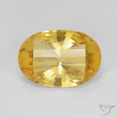 4.79ct 天然 ミディアムゴールド シトリン, 楕円形, VVS