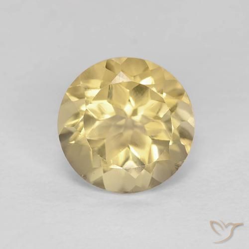 5.88ct 天然 薄いゴールデンイエロー シトリン, ラウンド, VVS