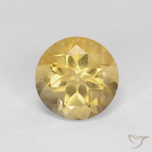1.32ct 天然 ミディアムイエロー シトリン, ラウンド, VVS