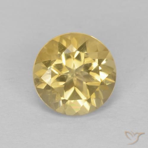 1.36ct 天然 ライトイエロー シトリン, ラウンド, VVS
