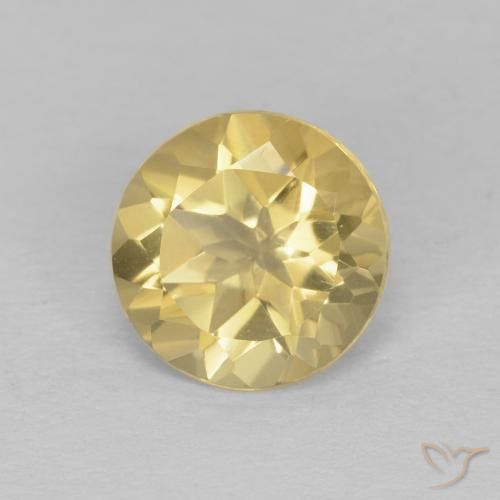 1.19ct 天然 薄いゴールド シトリン, ラウンド, VVS