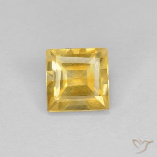 0.97ct 天然 明るいゴールド シトリン, 四角形, VS