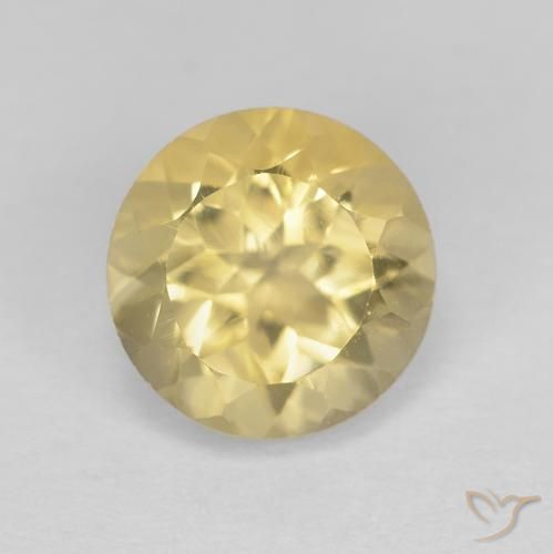 1.33ct 天然 ライトイエロー シトリン, ラウンド, VVS