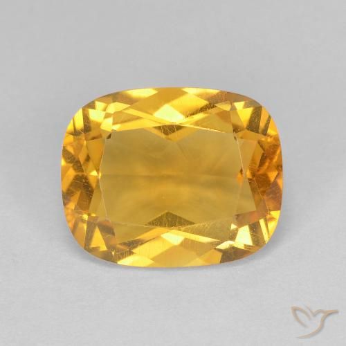 3.53ct 天然 ゴールド シトリン, クッション, VVS