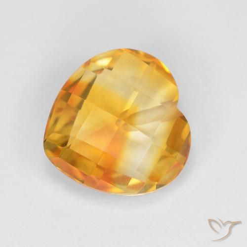 1.73ct 天然 濃いオレンジゴールド シトリン, 心臓, VVS