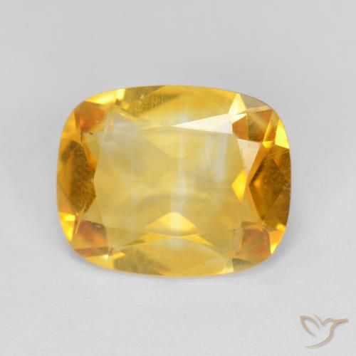 2.98ct 天然 ゴールド シトリン, クッション, VVS-VS