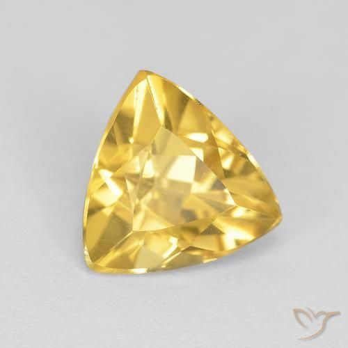 2.08ct 天然 ミディアムゴールデン シトリン, トリリオン, 透明
