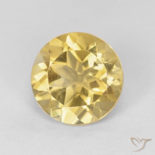 1.86ct 天然 ミディアムゴールド シトリン, ラウンド, VVS