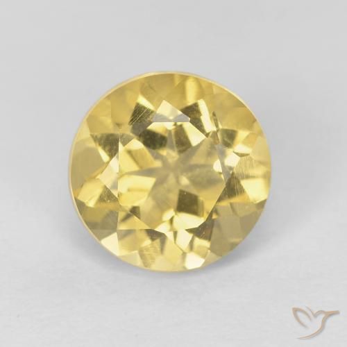 1.84ct 天然 ミディアムゴールド シトリン, ラウンド, VVS