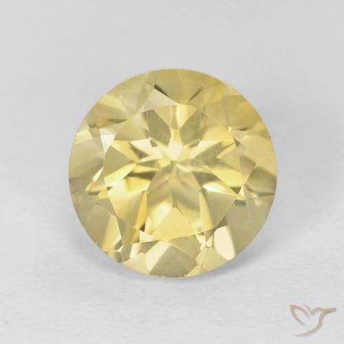 1.95ct 天然 非常に薄いディジョンイエロー シトリン, ラウンド, VVS