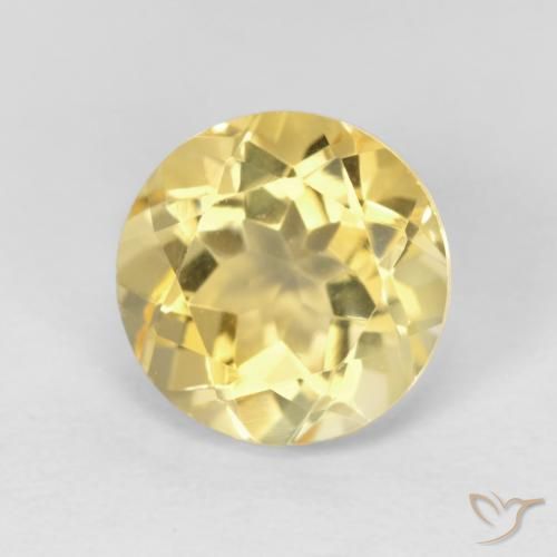 1.96ct 天然 ライトイエロー シトリン, ラウンド, VVS