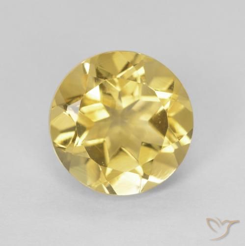 1.97ct 天然 黄金色の黄色 シトリン, ラウンド, VVS