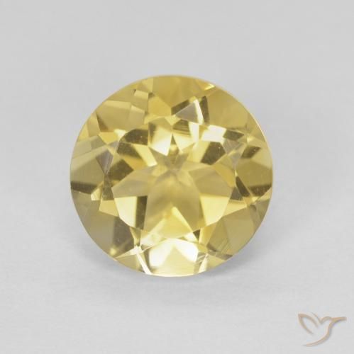 1.87ct 天然 非常に薄いゴールデンブラウン シトリン, ラウンド, VVS