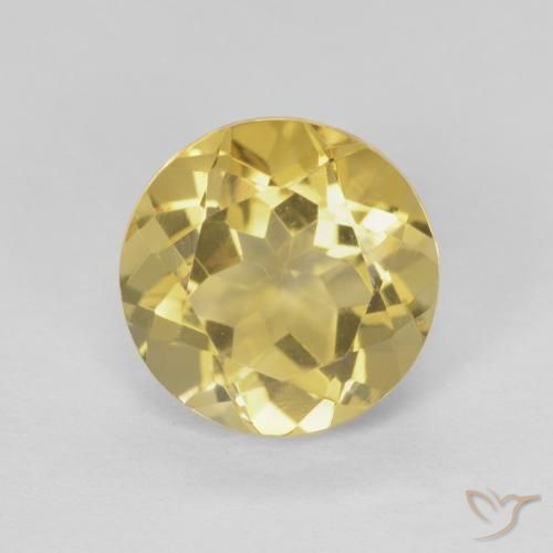 1.96ct 天然 非常に薄いゴールデンブラウン シトリン, ラウンド, VVS