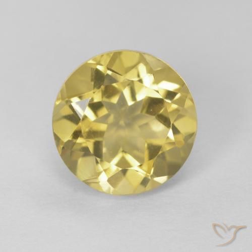 1.93ct 天然 黄色がかったゴールド シトリン, ラウンド, VVS